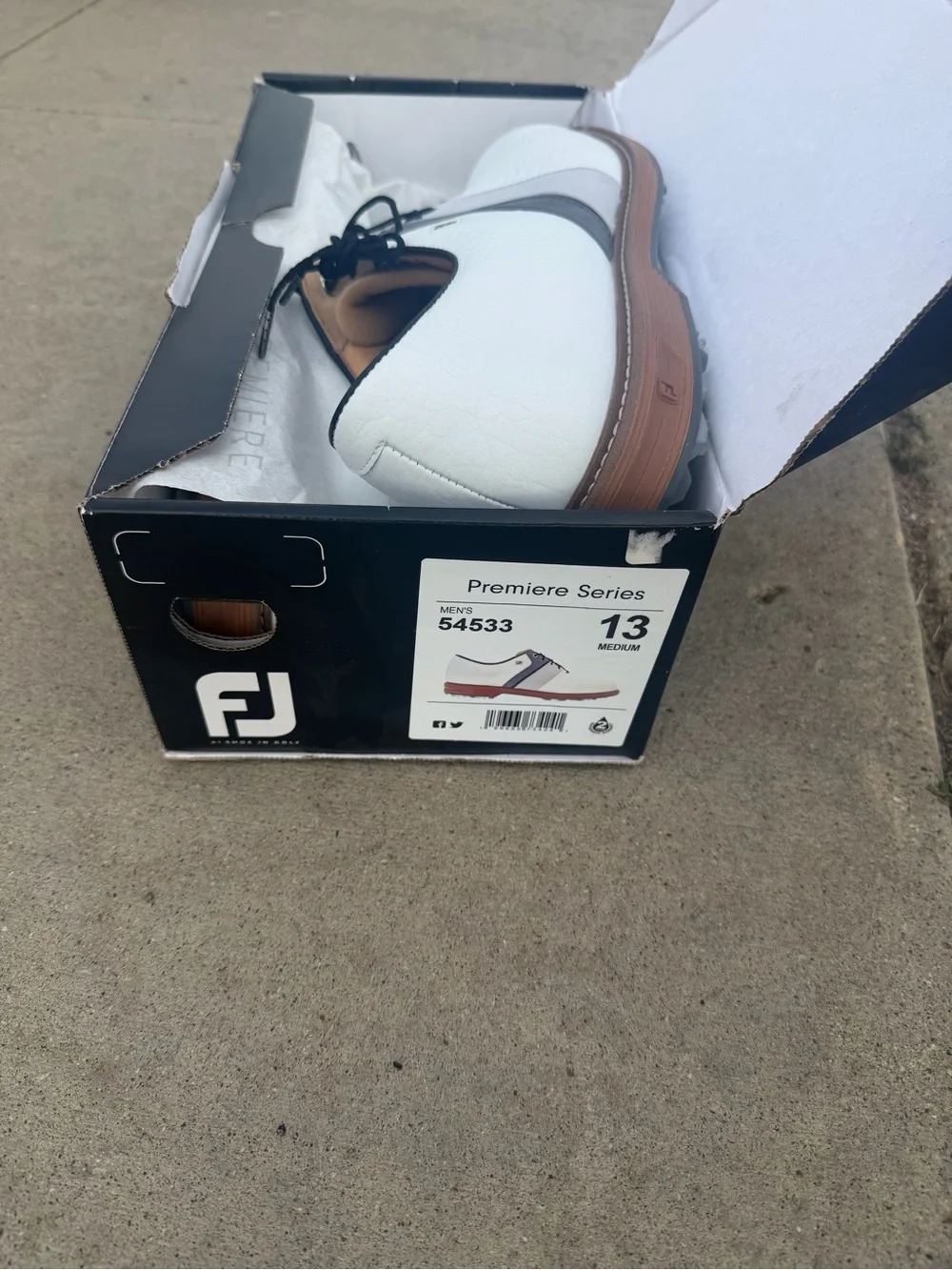 FootJoy White Gray and Brown Men's Oxford Golf Shoes Size 13